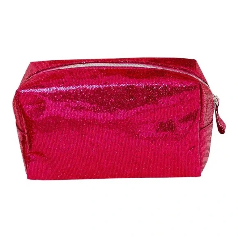 NWT Ulta Beauty Sparkly Metallic Pink Cosmetic Bag